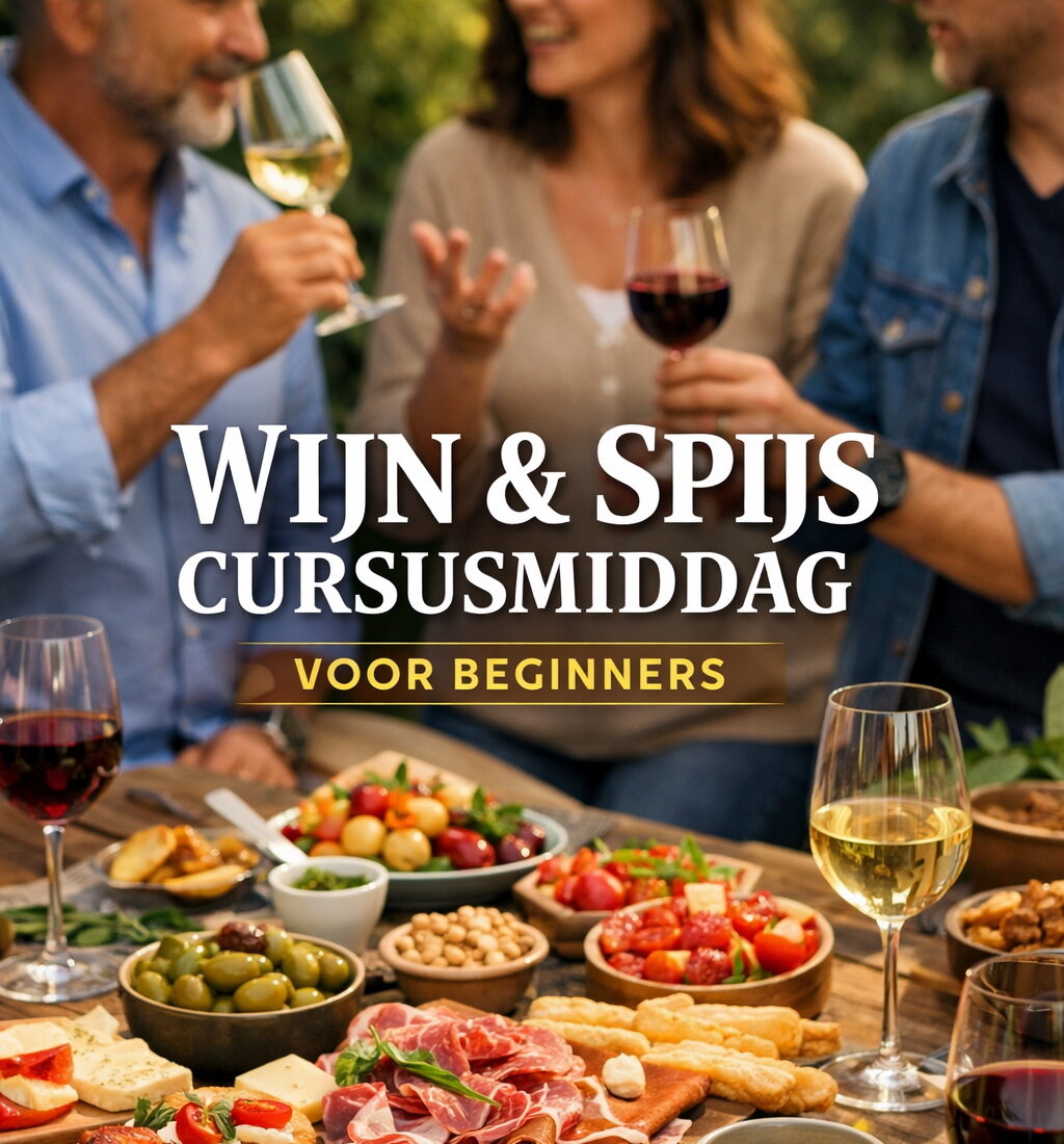Wijn-spijs cursusmiddag voor beginners